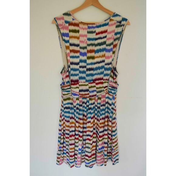 Maeve Anthropologie Sennebec Rainbow Multicolor Twist Front Dress - Picture 5 of 6